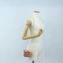LOEWE Amazona Nano Shoulder Pouch Canvas 2way Beige Gold Auth 206378M-24
