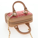 LOEWE Amazona Nano Shoulder Pouch Canvas 2way Beige Gold Auth 206378M-6