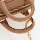LOEWE Amazona Nano Shoulder Pouch Canvas 2way Beige Gold Auth 206378M-7