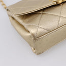 CHANEL Matelasse Chain Shoulder Bag Lamb Skin 2way Gold CC Auth 206384SAM-18