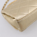 CHANEL Matelasse Chain Shoulder Bag Lamb Skin 2way Gold CC Auth 206384SAM-20