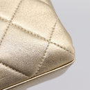 CHANEL Matelasse Chain Shoulder Bag Lamb Skin 2way Gold CC Auth 206384SAM-9