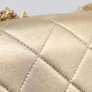 CHANEL Matelasse Chain Shoulder Bag Lamb Skin 2way Gold CC Auth 206384SAM-10