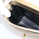 CHANEL Matelasse Chain Shoulder Bag Lamb Skin 2way Gold CC Auth 206384SAM-25
