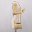 CHANEL Matelasse Chain Shoulder Bag Lamb Skin 2way Gold CC Auth 206384SAM-27