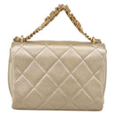 CHANEL Matelasse Chain Shoulder Bag Lamb Skin 2way Gold CC Auth 206384SAM-2
