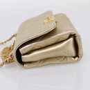 CHANEL Matelasse Chain Shoulder Bag Lamb Skin 2way Gold CC Auth 206384SAM-3