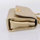 CHANEL Matelasse Chain Shoulder Bag Lamb Skin 2way Gold CC Auth 206384SAM-4