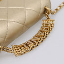 CHANEL Matelasse Chain Shoulder Bag Lamb Skin 2way Gold CC Auth 206384SAM-7