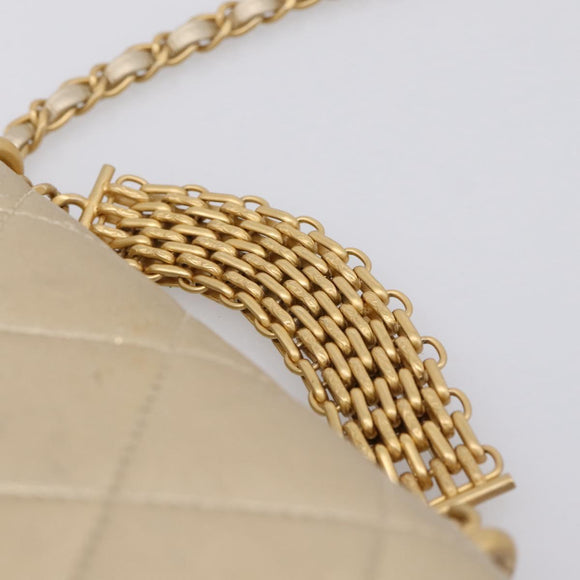 CHANEL Matelasse Chain Shoulder Bag Lamb Skin 2way Gold CC Auth 206384SAM