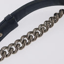 CHANEL Chain Matelasse Boy Chanel Shoulder Bag Canvas Navy Silver Auth 206385A-16