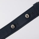 CHANEL Chain Matelasse Boy Chanel Shoulder Bag Canvas Navy Silver Auth 206385A-17
