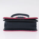CHANEL Chain Matelasse Boy Chanel Shoulder Bag Canvas Navy Silver Auth 206385A-7