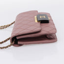 CHANEL Matelasse Chain Shoulder Bag Lamb Skin Purple Gray CC Auth 206386V-4