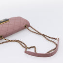 CHANEL Matelasse Chain Shoulder Bag Lamb Skin Purple Gray CC Auth 206386V-7