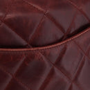 CHANEL Matelasse Chain Shoulder Bag Leather Bordeaux Gold CC Auth 206387A-3