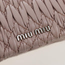 Miu Miu Matelasse Chain Shoulder Bag Leather 2way Pink Silver Auth 206389M-22