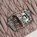 Miu Miu Matelasse Chain Shoulder Bag Leather 2way Pink Silver Auth 206389M-23
