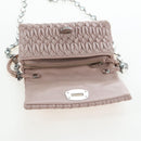 Miu Miu Matelasse Chain Shoulder Bag Leather 2way Pink Silver Auth 206389M-24