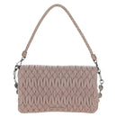 Miu Miu Matelasse Chain Shoulder Bag Leather 2way Pink Silver Auth 206389M-2