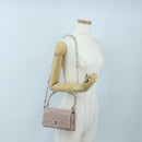 Miu Miu Matelasse Chain Shoulder Bag Leather 2way Pink Silver Auth 206389M-32