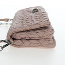 Miu Miu Matelasse Chain Shoulder Bag Leather 2way Pink Silver Auth 206389M-3