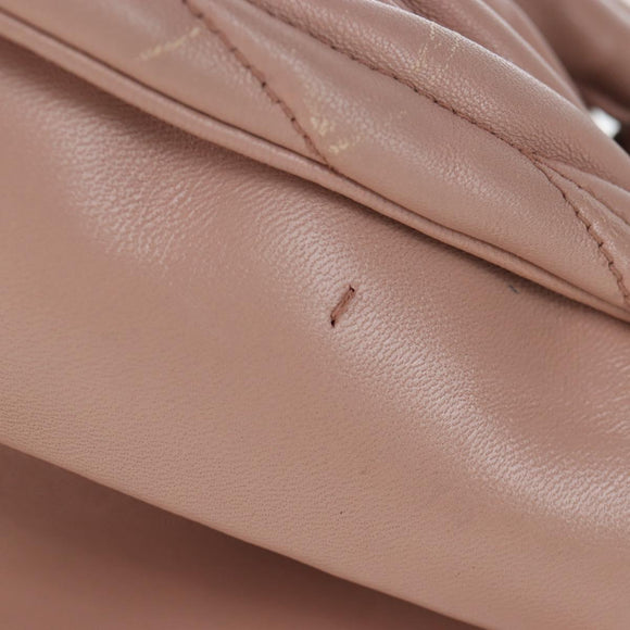 Miu Miu Matelasse Hand Bag Leather 2way Pink Silver Auth 206390M