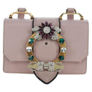Miu Miu Shoulder Bag Leather Pink Gold Auth 206391M-13