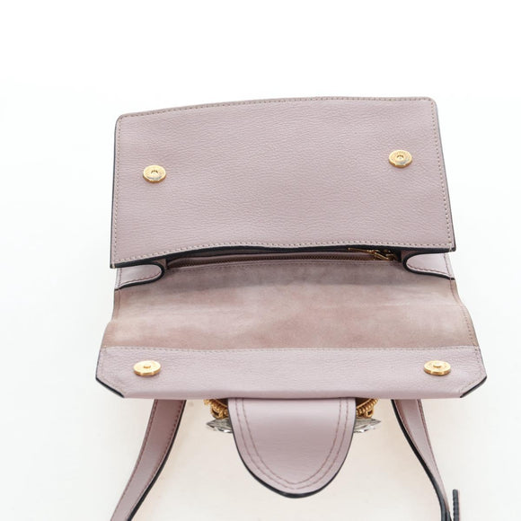 Miu Miu Shoulder Bag Leather Pink Gold Auth 206391M