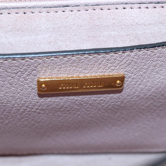 Miu Miu Shoulder Bag Leather Pink Gold Auth 206391M