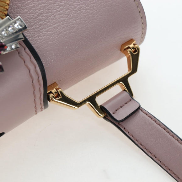 Miu Miu Shoulder Bag Leather Pink Gold Auth 206391M