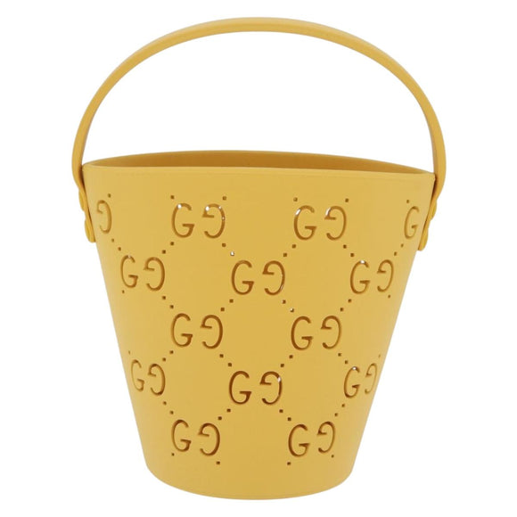 GUCCI Hand Bag Rubber Yellow 723051 Auth 206393M