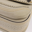 GUCCI New Bamboo Hand Bag Leather 2way Ivory Gold 263970 Auth 206395M-18