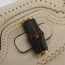 GUCCI New Bamboo Hand Bag Leather 2way Ivory Gold 263970 Auth 206395M-21