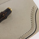 GUCCI New Bamboo Hand Bag Leather 2way Ivory Gold 263970 Auth 206395M-26