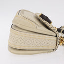 GUCCI New Bamboo Hand Bag Leather 2way Ivory Gold 263970 Auth 206395M-4