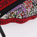 Christian Louboutin Waist bag Canvas Black Silver Auth 206397M-17