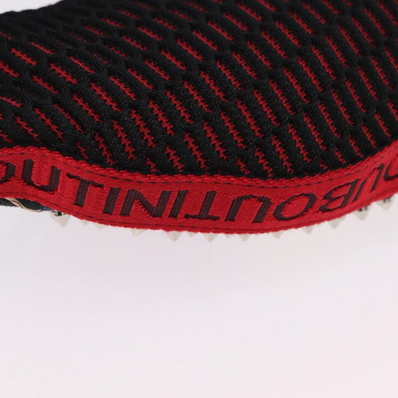 Christian Louboutin Waist bag Canvas Black Silver Auth 206397M