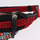 Christian Louboutin Waist bag Canvas Black Silver Auth 206397M-10