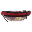 Christian Louboutin Waist bag Canvas Black Silver Auth 206397M-13