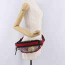 Christian Louboutin Waist bag Canvas Black Silver Auth 206397M-27