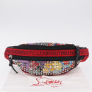 Christian Louboutin Waist bag Canvas Black Silver Auth 206397M-12