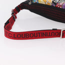 Christian Louboutin Waist bag Canvas Black Silver Auth 206397M-7