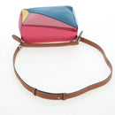 LOEWE Puzzle Bag Small Hand Bag Leather 2way Multicolor Silver Auth 206398SAM-9