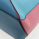 LOEWE Puzzle Bag Small Hand Bag Leather 2way Multicolor Silver Auth 206398SAM-21