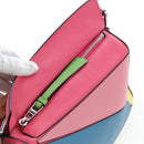 LOEWE Puzzle Bag Small Hand Bag Leather 2way Multicolor Silver Auth 206398SAM-25