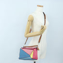 LOEWE Puzzle Bag Small Hand Bag Leather 2way Multicolor Silver Auth 206398SAM-30