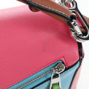 LOEWE Puzzle Bag Small Hand Bag Leather 2way Multicolor Silver Auth 206398SAM-3