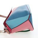 LOEWE Puzzle Bag Small Hand Bag Leather 2way Multicolor Silver Auth 206398SAM-4