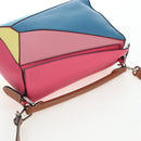 LOEWE Puzzle Bag Small Hand Bag Leather 2way Multicolor Silver Auth 206398SAM-7